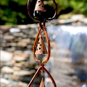 Aspen Leaf Rain Chain with Bells by Ancient Graffiti